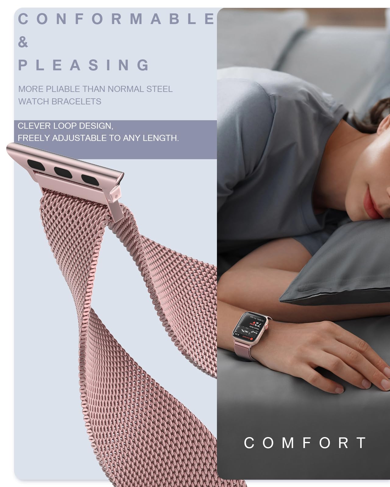 Amazon.com: Original Stainless Steel Milanese Loop Compatible with